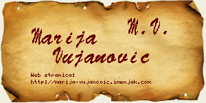 Marija Vujanović vizit kartica